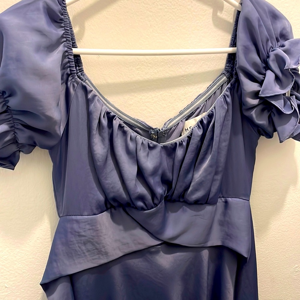 Off the shoulder midi dress midnight blue
